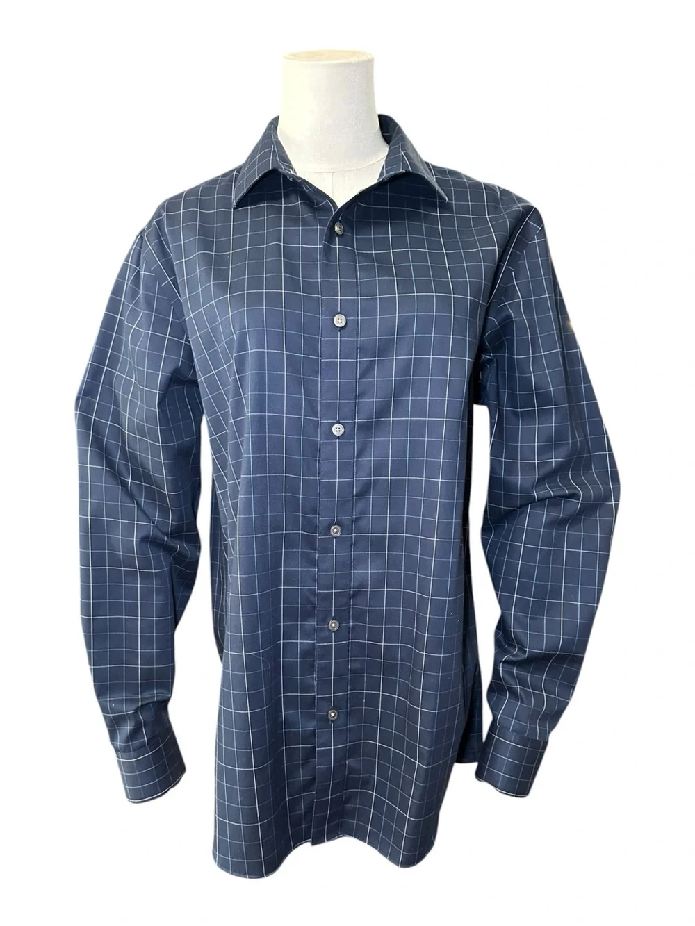 Banana Republic Navy Blue Windowpane Shirt